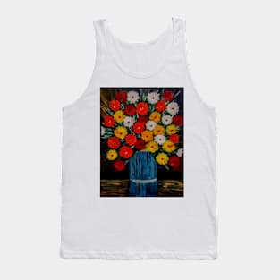 A beautiful bouquet flowers in a glass and gold vase . Tank Top